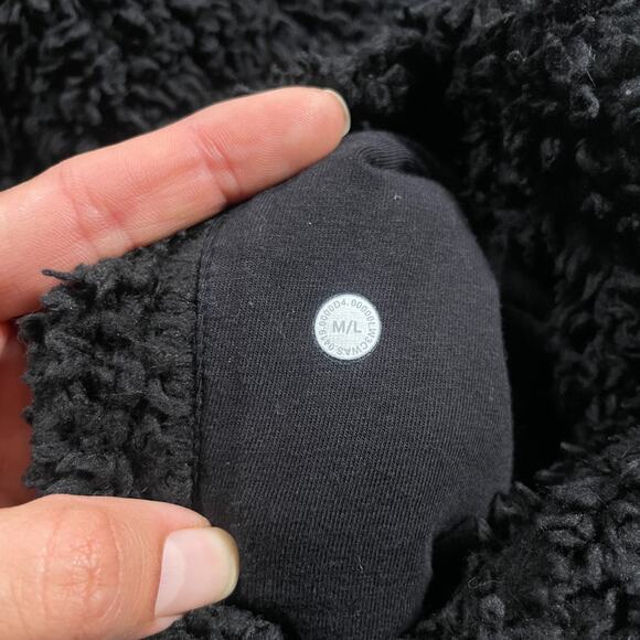 Lululemon Women's M/L Warmth Restore Long Pullover Black Sherpa Fuzzy Winter - Picture 11 of 15
